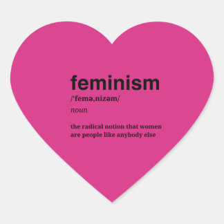 Adesivo Feminista do Coração Rosa