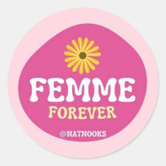 Adesivo Femme Forever Lesbian Sticker Pink Flower
