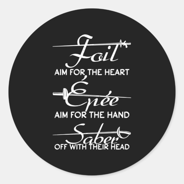 Adesivo Fencer de Definição de Espada de Espalha Foil Epee (Frente)