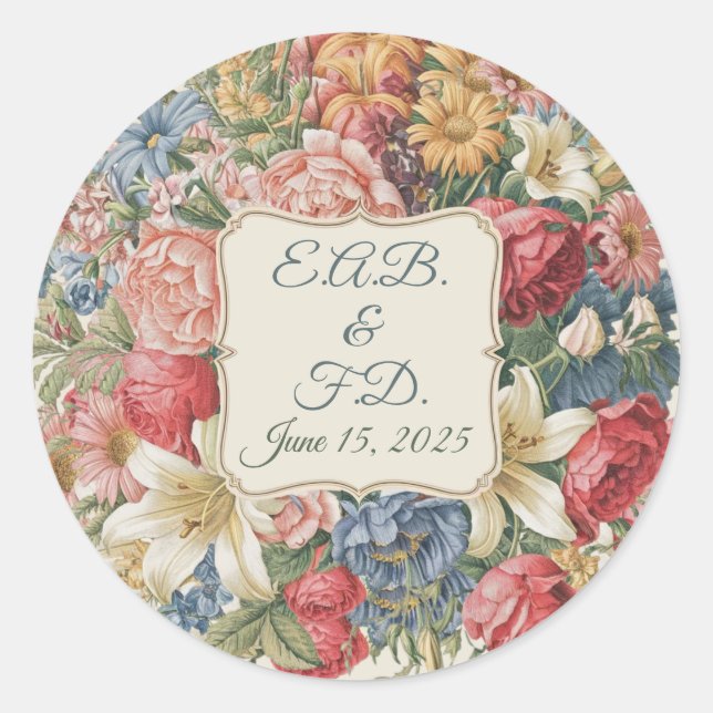 Adesivo Fenda de monograma de casal de casamento (Frente)