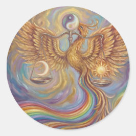 Adesivo Fênix Equilíbrio Yin Yang