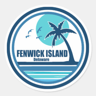 Adesivo Fenwick Ilha Delaware Palmeira Pássaros