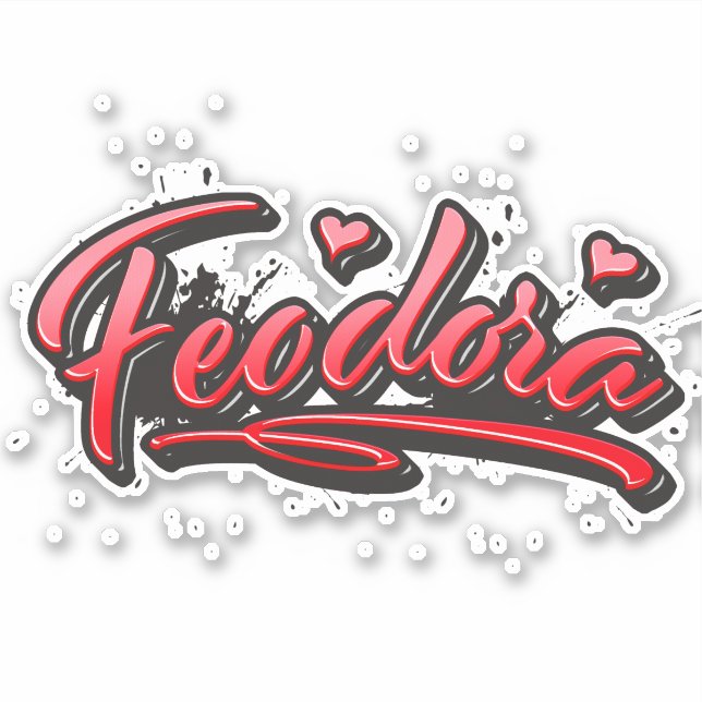 Adesivo Feodora red Heart Graffiti Aufkleber Sticker (Frente)