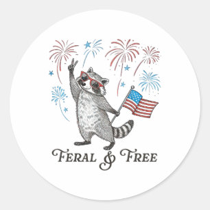 Adesivo Feral & Sinalizador Livre Dos Eua 4 De Julho F