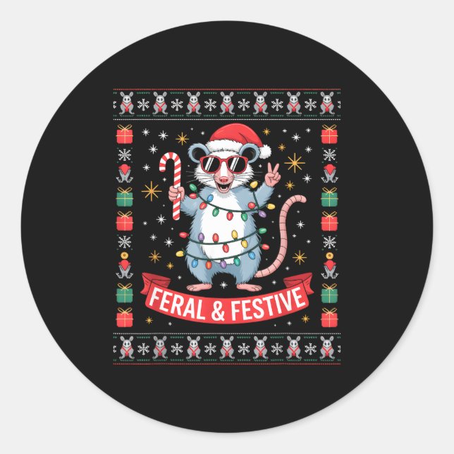 Adesivo Feral And Festive Ossum Christmas Sweater  (Frente)