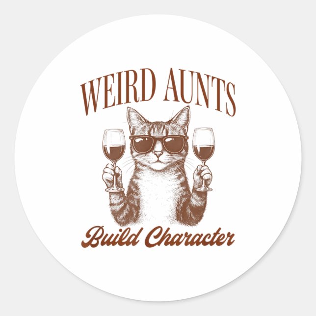 Adesivo Feral Aunt Cat Lover Cat Auntie Weird Aunts Build  (Frente)