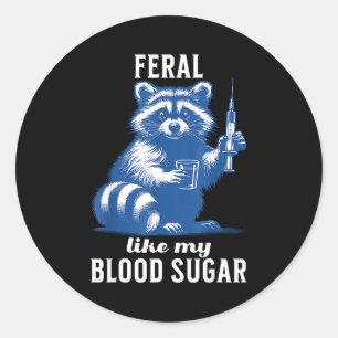 Adesivo Feral Como Meu Açúcar no Sangue Raccoon Divertido