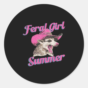 Adesivo Feral Girl Summer Retro Possum Engraçado Memória