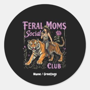 Adesivo Feral Mamãe Social Club Presente Gráfico de Tend