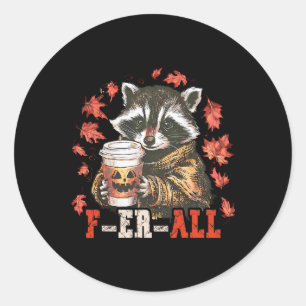 Adesivo Feral Raccoon Pumpkin Spice Ação de Graças Autumn