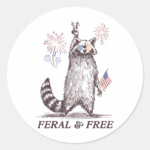 Adesivo Feral Racoon 4 De Julho Engraçado Raccoon F