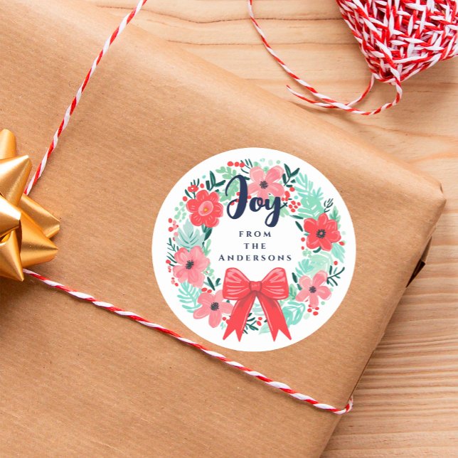 Adesivo Feriado Azul de Arco de Alegria de Natal (Criador carregado)