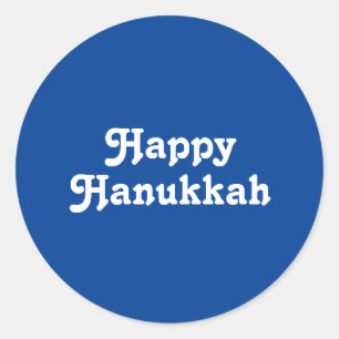 Adesivo Feriado azul "Feliz Hanukkah"