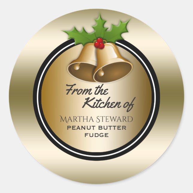 Adesivo Feriado Baking Elegante Dourado da Cozinha de (Frente)