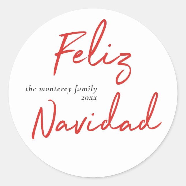 Adesivo Feriado Branco Feliz Navidad (Frente)