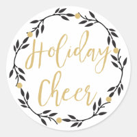 Feriado Cheer Black Wreath com Berries Dourados,
