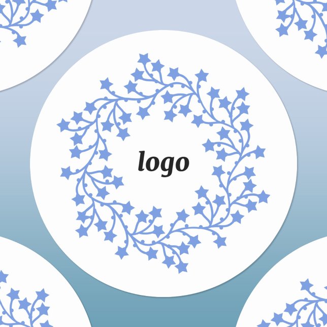 Adesivo Feriado comercial do logotipo Star Wreath (Logo wreath business promotional holiday sticker)