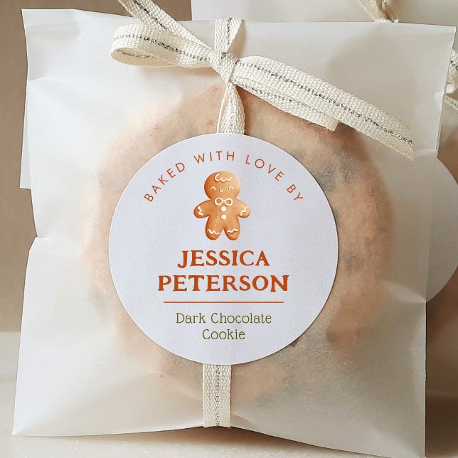 Adesivo Feriado Cookie Swap Baking Gingerpão (Criador carregado)