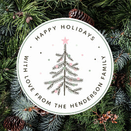 Adesivo Feriado da Árvore de Natal Cozy Pastel