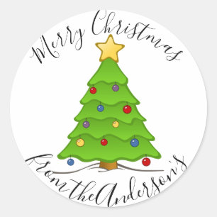 Adesivo Feriado da árvore do Feliz Natal