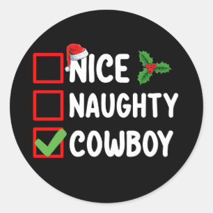 Adesivo Feriado da Lista de Natal do Cowboy Doido