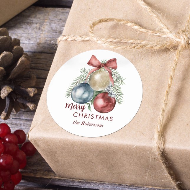 Adesivo Feriado de Aquarela de enfeites de natal (Criador carregado)