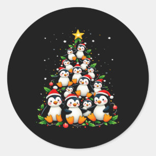 Adesivo Feriado de Árvore Pinguim de Natal