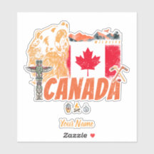 Feriado De Bandeira E Urso Grizzly No Canadá