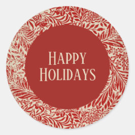 Adesivo Feriado de Cartão de Feriado Vermelho