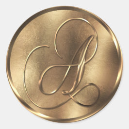 Adesivo Feriado de Convite de Casamento de Bronze em Monog