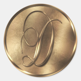 Adesivo Feriado de Convite de Casamento de Bronze em Monog