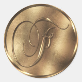 Adesivo Feriado de Convite de Casamento de Bronze em Monog