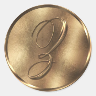Adesivo Feriado de Convite de Casamento de Bronze em Monog