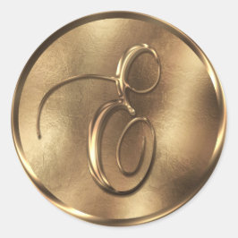 Adesivo Feriado de Convite de Casamento de Bronze Monogram