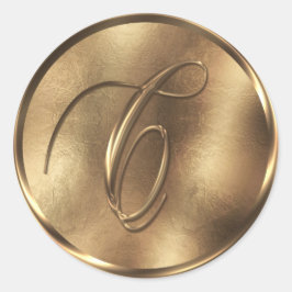 Adesivo Feriado de Convite de Casamento em Bronze do Monog