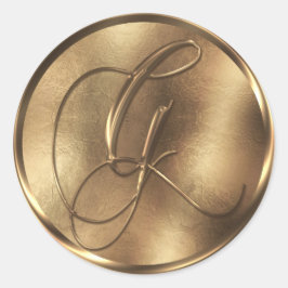 Adesivo Feriado de Convite de Casamento em Bronze do Monog