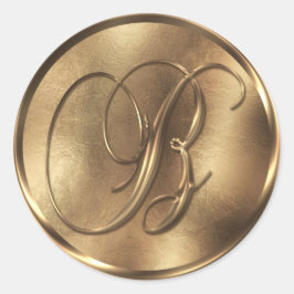 Adesivo Feriado de Convite de Casamento em Bronze do Monog