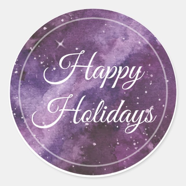 Adesivo Feriado de Envelope de Feriado em Púrpura / Adesiv (Frente)