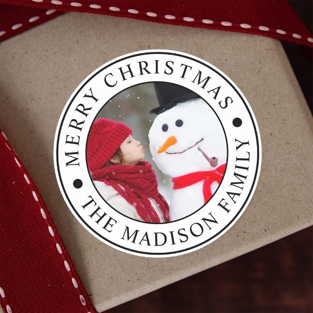 Adesivo Feriado de Foto da Família Feliz Natal (Criador carregado)