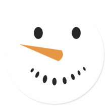 Feriado de inverno bonito, Snowman Face Sticker