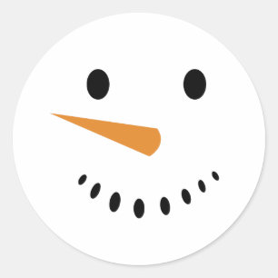 Adesivo Feriado de inverno bonito, Snowman Face Sticker
