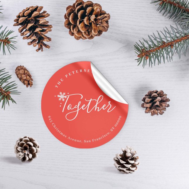 Adesivo Feriado de inverno Endereço da família de Natal Fl (Criador carregado)