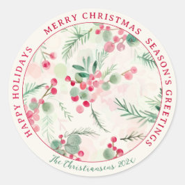 Adesivo Feriado de Natais vintages de Berries rosa