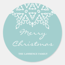 Adesivo Feriado de Natal Aqua White Snowflake