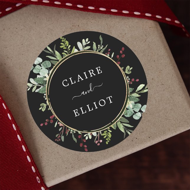 Adesivo Feriado de Natal Botânico Verde (Criador carregado)