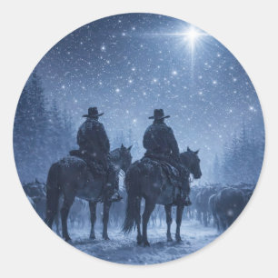 Adesivo Feriado de Natal Cowboys Cavalos Gado Estrela do N