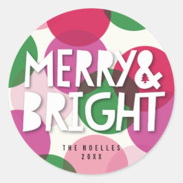 Adesivo Feriado de Natal de Pontos de Confetti felizes e B