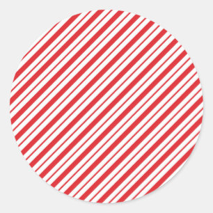 Adesivo Feriado de Natal de Red White Candycane Stripes