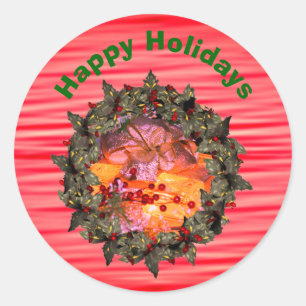Adesivo Feriado de Natal do Arco Holly Wreath