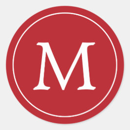 Adesivo Feriado de Natal do Monograma Branco Vermelho